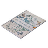 ヴィンテージ蝶は私の心の引用文で私に会う ノートブック (左側)