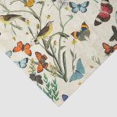 ヴィンテージ蝶アイボリーデクページティッシュペーパー 薄葉紙 (詳細)