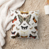 ヴィンテージ蝶イラストレーションアート装飾用クッション クッション (ブランケット)