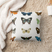 ヴィンテージ蝶イラストレーションアート装飾用クッション クッション (ブランケット)