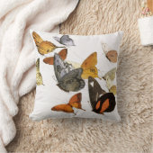 ヴィンテージ蝶イラストレーションアート装飾用クッション クッション (ブランケット)