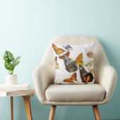 ヴィンテージ蝶イラストレーションアート装飾用クッション クッション (椅子)