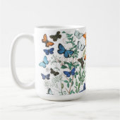 ヴィンテージ蝶イラストレーションオンアコーヒーマグ コーヒーマグカップ (左)