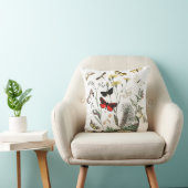 ヴィンテージ蝶イラストレーション装飾用クッション クッション (椅子)