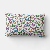 ヴィンテージ蝶イラストレーション装飾用クッション ランバークッション (裏面)
