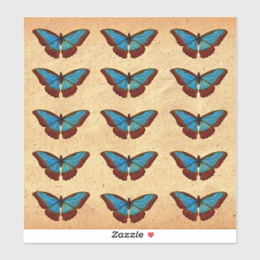 ヴィンテージ蝶イラストレーション シール (シート)