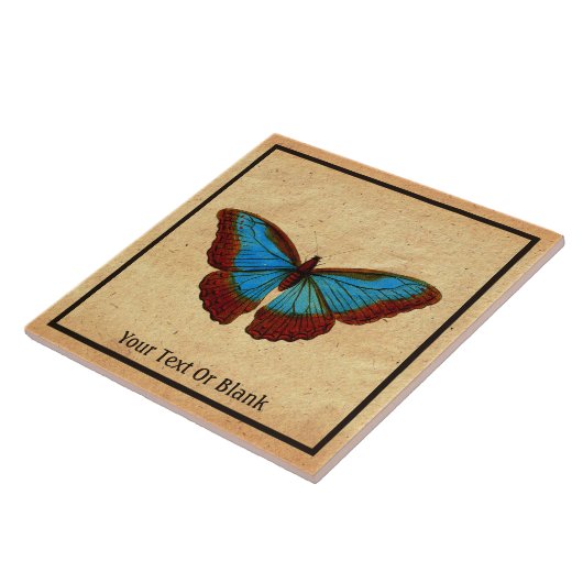 ヴィンテージ蝶イラストレーション タイル (側面)