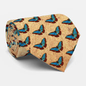 ヴィンテージ蝶イラストレーション ネクタイ (ロール)