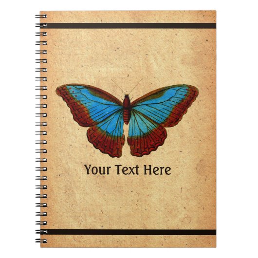 ヴィンテージ蝶イラストレーション ノートブック (正面)