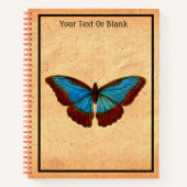 ヴィンテージ蝶イラストレーション ノートブック (正面)