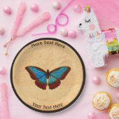 ヴィンテージ蝶イラストレーション ペーパープレート (パーティー)