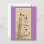 ヴィンテージ蝶イースター ポストカード (正面/裏面)