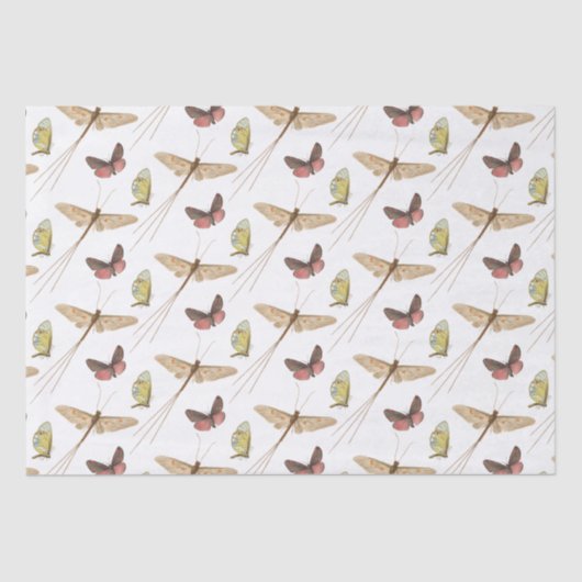 ヴィンテージ蝶エレガント誕生日 薄葉紙 (正面)