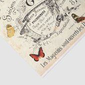 ヴィンテージ蝶オンフランスのアド、デコページ 薄葉紙 (詳細)