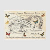 ヴィンテージ蝶オンフランスのアド、デコページ 薄葉紙 (正面)