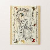 ヴィンテージ蝶オンフランスのAd ジグソーパズル (縦)