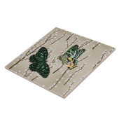 ヴィンテージ蝶オンホワイトウィローカタキンス タイル (側面)