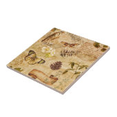 ヴィンテージ蝶ガーデンフローラセラミックタイル タイル (側面)