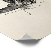 ヴィンテージ蝶コノバイレイウォーター色プリント ポスター (角)