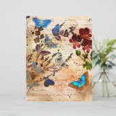 ヴィンテージ蝶コラージスクラップブック紙 (スタンド正面)