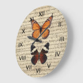 ヴィンテージ蝶コレクション ラージ壁時計 (傾斜)