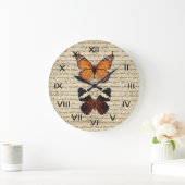 ヴィンテージ蝶コレクション ラージ壁時計 (ホーム)