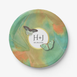 ヴィンテージ蝶サウスウェスト結婚カラー ペーパープレート