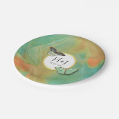 ヴィンテージ蝶サウスウェスト結婚カラー ペーパープレート (アングル)