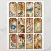 ヴィンテージ蝶ジャーナルラベルスクラップブック紙 (正面)