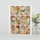 ヴィンテージ蝶ジャーナルラベルスクラップブック紙 (スタンド正面)