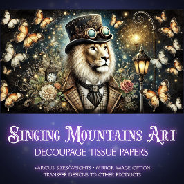 ヴィンテージ蝶スチームパンクリオンデクページ 薄葉紙