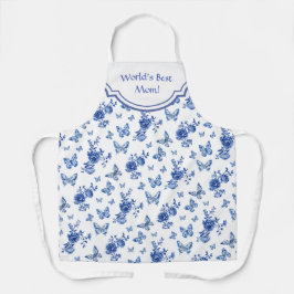 ヴィンテージ蝶バラ パーソナライズされた エプロン