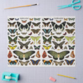 ヴィンテージ蝶パターンのコラージュのデコページ 薄葉紙 (クラフト)