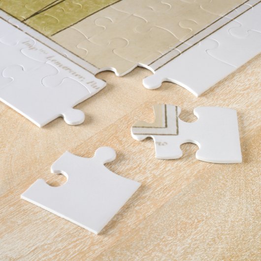 ヴィンテージ蝶パピヨンイラストレーションアート ジグソーパズル (側面)