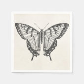ヴィンテージ蝶パーソナライズされた蝶の昆虫 スタンダードカクテルナプキン (正面)