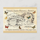 ヴィンテージ蝶フランスの広告、あなたのメッセージ ポストカード (正面)