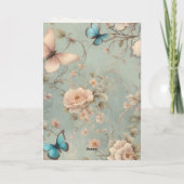 ヴィンテージ蝶フローラサンキュー結婚ズカード カード (裏面)