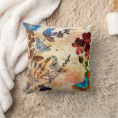 ヴィンテージ蝶フローラ クッション (ブランケット)