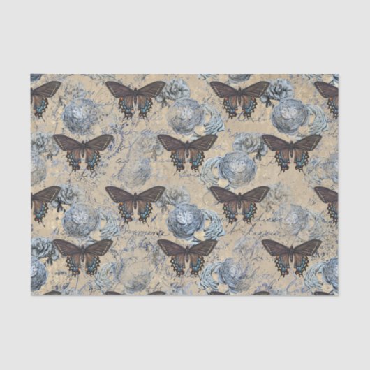 ヴィンテージ蝶フローラ 薄葉紙 (正面)