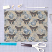 ヴィンテージ蝶フローラ 薄葉紙 (クラフト)