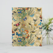 ヴィンテージ蝶ボタニカル紙シート (スタンド正面)