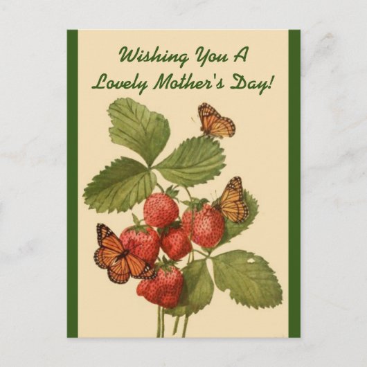 ヴィンテージ蝶ママの日 ポストカード (正面)