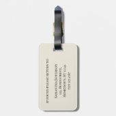 ヴィンテージ蝶ワイルドフラワーズフローラエフェメラ ラゲッジタグ (裏面縦)