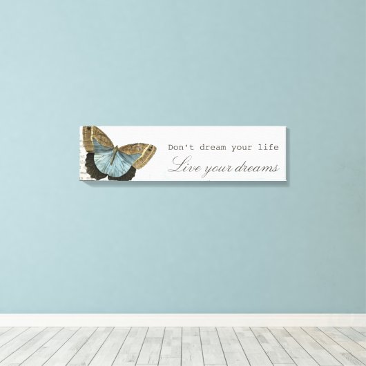 ヴィンテージ蝶前向き感動的引用文 キャンバスプリント (インサイチュ (ウッドフロア))