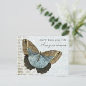 ヴィンテージ蝶前向き感動的引用文 ポストカード (スタンド正面)