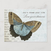 ヴィンテージ蝶前向き感動的引用文 ポストカード (正面)