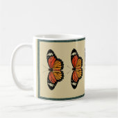 ヴィンテージ蝶春美しい自然かわいい コーヒーマグカップ (左)