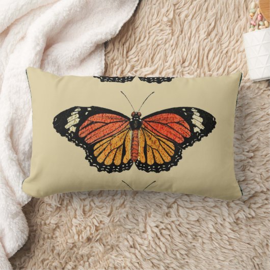 ヴィンテージ蝶春美しい自然かわいい ランバークッション (ブランケット)