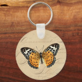 ヴィンテージ蝶絵を描の書道 キーホルダー (正面)