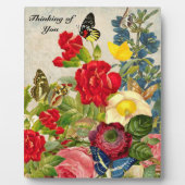 ヴィンテージ蝶考えの花 フォトプラーク (正面)